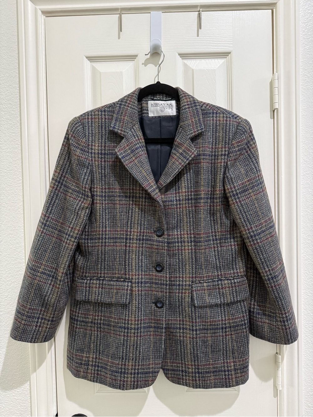 Plaid 100% Wool Blazer